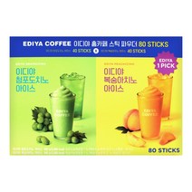 이디야 홈카페 스틱 파우더 복숭아치노 40T + 청포도치노 40T, 80스틱