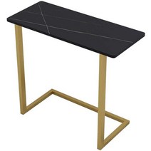 골드메탈 대리석 사이드테이블 침대 소파 거실 안방, 골드프레임+화이트골드슬라브65x28x55cm