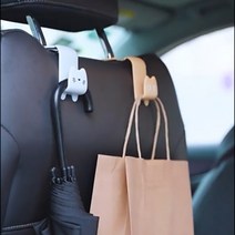 다용도 다목적 자동차 차량용 고양이 헤드레스트 등받이 후크 뒷좌석 뒷자석 수납 걸이 거치대 거치 홀더 행거 마스크 가방 쇼핑백 우산 태블릿 정리 보관 옷걸이 핑크 2p, 블루
