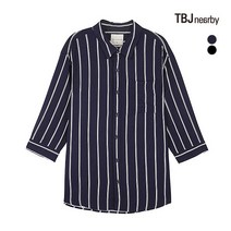 [TBJ] 남성 루즈핏 레이온 스트라이프 셔츠(T193SH310P)