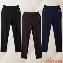 니키진 여성 겨울 기모 중년여성 슬림일자 캐릭터 밴딩팬츠 NO625