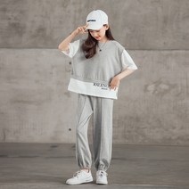 유리유니 여아 상하의 반팔 투피스 세트 캐주얼 트레이닝복 셀리