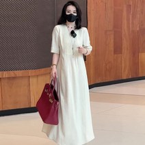 숙녀풍 브이넥 빈티지 원피스