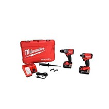 Milwaukee 밀워키 3699-22 18V 서지 임팩트 및 해머 드릴 콤보 키트 5Ah 배터리 2개 포함