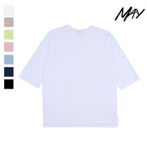 MAY 여름 반팔티_(MD)멀티 슬라브 오버핏 7부 라운드 반소매