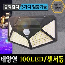 태양광 100 LED 감지 벽부등