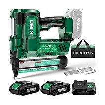 KIMO 18 게이지 네일건 배터리 구동 2X 2.0 배터리 및 충전기 2 in 1 코드리스 브래드 네일러전기 스테이플러 깊이 조절 가능 18GA 네일러업홀더용 스테이플 가정 개선