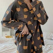 포시즌 곰돌이 커플잠옷 파자마 수면잠옷 홈웨어 어린이용 하늘땅팡