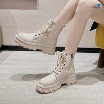 몬드스팟 5.5cm 여성 옆지퍼 워커 부츠 크림화이트(DM297)