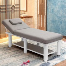 마사지 베드 미용 안마 침대 접이식 테이블 휴대용 전동 속눈썹 왁싱 두피 지압 한의원, 베드 1, 185*70 그레이린넨 75다리