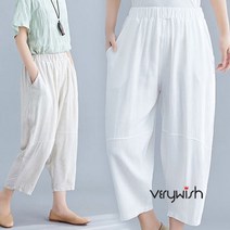 베리위시 국내배송 브릴리 밴딩 린넨 배기바지 여성여름밴딩바지 여성 밴딩바지 린넨바지 빅사이즈여성