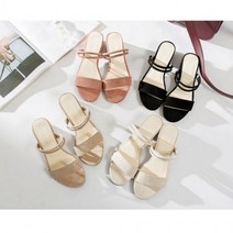 여자 스웨이드 스트랩 슬리퍼