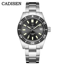 남자 여성 손목 시계 CADISEN-C8207 38mm 다이버 남성용 일본 NH35A 자동 기계식 사파이어 글래스 날짜 야광 200M 방수