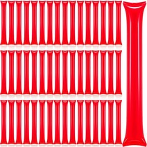 Civaner 48피스 썬더 스틱 팀 스피릿 붐 응원 플라스틱 치어리더 클래퍼 공기 주입식 노이즈 메이커 스포츠 댄스용 (퍼플) 441308, Red