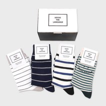 아트박스/삭스더랭귀지 플레인 양말 4SET