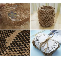 친환경 종이 완충제 완충재 벌집 모양 크래프트 포장지 낱장 100개 (390mm x 390mm), 300매