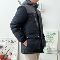 남자 회사원 출퇴근 대학생 겨울 오리털 방한 패딩 점퍼 배달원 직장인 공장 현장 작업복 단체복 겨울 보온 잠바 외투