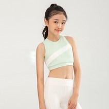 요가피기 YP60121 벨벳 크로스 라인 브라탑 쉐도우민트 키즈 어린이 운동 필라테스 요가복