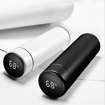 스마트 LED 텀블러 온도 표시 보온병 분유 보냉 보온 등산 낚시 휴대용, EZ NEW LED 텀블러 블랙