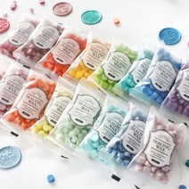1+1 100 개 마카롱 컬러 씰링 왁스 여러 가지 빛깔의 왁스 씰 비즈 Diy 연인 공예 청첩장 봉투 선물 포장, 18 1+1