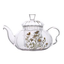 [홈아트] 유리호박티포트(캐모마일600ml), 단품, 600ml