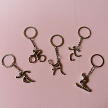 스포츠 키링 열쇠고리 축구 러닝 싸이클 테니스 스키, 1개