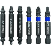 IRWIN Tools IMPACT Performance 시리즈 SCREW GRIP 양단 나사 추출기 인서트 비트 6개 세트(1876225), 6종 세트