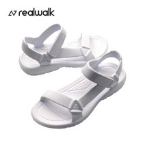 브랜드없음 리얼워크 벨크로 스트랩 화이트 샌들 여름샌들 신발