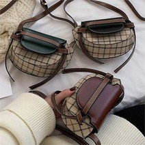 셀러허브(잡화) [라일리] Rly 여성 반달 미니 크로스백 체크무늬 가방