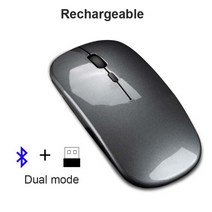 무선 레이저 게이밍 마우스 듀얼 모드 블루투스 5.0 슬림 게임 pc 미니 노트북 usb 컴퓨터 액세서리 데스크탑, 협력사, 듀얼 모드 그레이