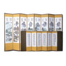 [正統手功] 풍속도_반야심경 8폭병풍+병풍커버포함, 상세설명 참조