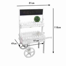 꽃마차 이동식 행사 매대 부스 야외 판매대 진열대 노점 가판대 제작 야시장 행사장 꽃집, 화이트