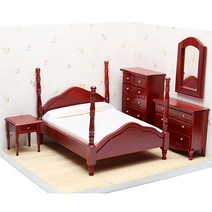 미니어쳐가구/00306 Clamshell 침대세트-Mahogany