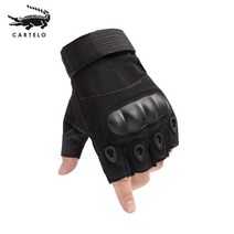 CARTELO 반 손가락 전술 장갑 ST26 블랙, M, ST28 블랙 [하프 핑거]