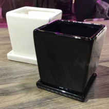 오너클랜 모던 도기화분 미니-유광A형사각 10x10x10cm, 화이트 유광