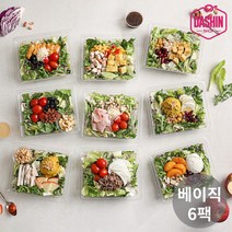[다신샵] 신선한 한스푼샐러드 도시락 9종 6팩 / 주문 후 제조, 0_베이직 6팩(케이준+콥+리코타+두부+시저+단호박), 1세트