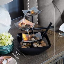 탁상 물레방아 인공폭포 자연 가습기 인테리어, 맷돌 흐르는 물