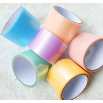 민냥이 펄반짝이 테이프공 볼테이프 만들기 폭 4.8cm 끊김없는 말랑이 장난감, 보라