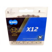 KMC 자전거 체인 첸(12단 KMC X12 실버 골드), 1개