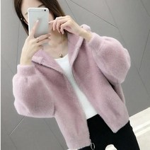 [Myshe]여성 봄가을 후드 코트 인조 밍크 코트 Myshe qxz1114YClm3