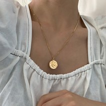 투에이치 변색없는 써지컬스틸 엔틱 코인 팬던트 체인 목걸이