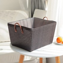 다이소 라탄 바구니 도매 볼가 라틴 바구니 피크닉 등나무 보관 짠 직사각형 고리 버들, 45x35x25cm, 갈색 고리버들 바구니