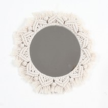 울트라패션 마크라메 핸드메이드 월행잉 드림캐쳐 테피스트리 인테리어 감성 소품 방꾸미기, F03_미니 삼각형 갈기 미러