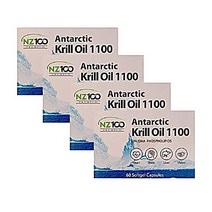 뉴질랜드 엔젯100 남극 크릴오일 1100mg 60캡슐 x4 인지질 고함량, 4box