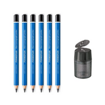 스테들러 어린이 점보연필 100J 유아연필 8B 6p   전용 연필깎이 튜브형, 혼합색상, 1세트