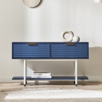 힐링가구 피에타 북유럽 수납선반 높은거실장 TV다이 1000, 네이비, 화이트프레임 템바보드형