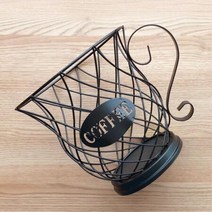 커피잔 인테리어 소품 앤틱 철제 바구니/ 심플모던 바스켓 소품수납함