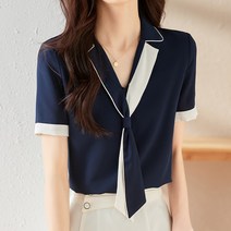 디아리스 여름 리본넥 오피스 블라우스 8568