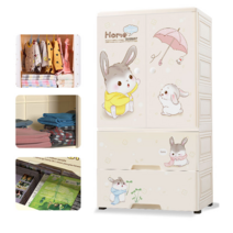 베이비 아기 옷장 아이방꾸미기 물품 수납 장난감정리함 캐비닛 주니어 공주왕자, 5 양문이 달린 옷 + 칸 +1 서랍_2 개_1