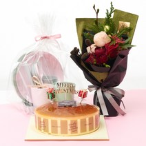 뚜레쥬르 클래식치즈케익+로즈파인 꽃다발+홈파티세트, (1)당일택배발송